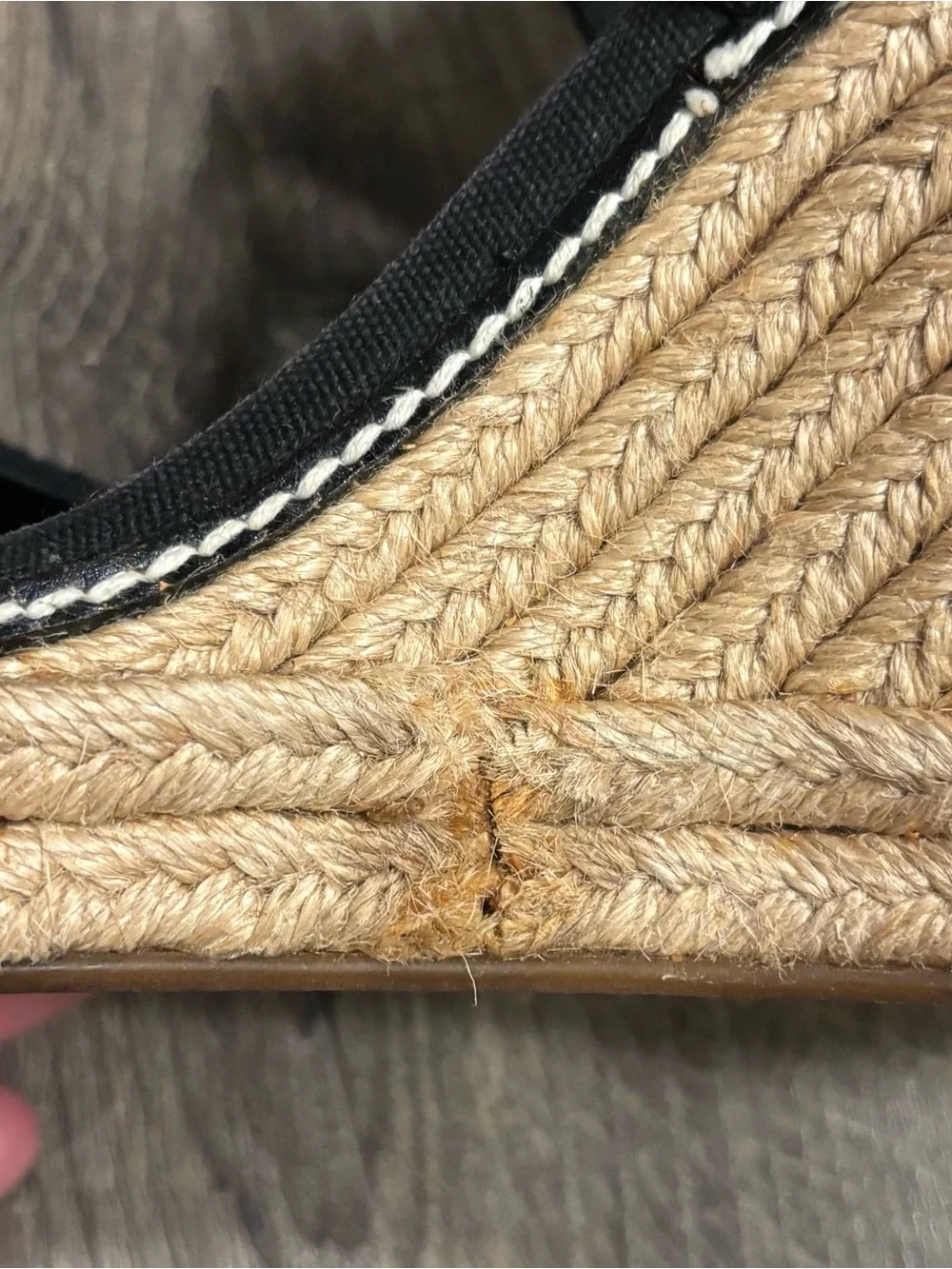 Tory Burch Adonis Elastic High Wedge 4.5”Espadrilles Black Womens size 11B ISSUE